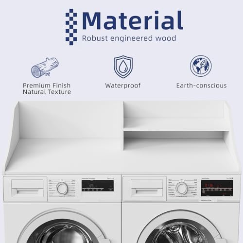 2-Tier 54" Width Washer Dryer Countertop for Laundry Room Organization - Image 3