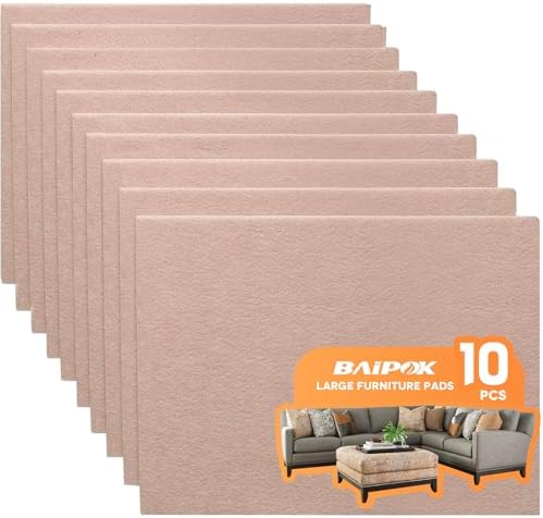 Felt Furniture Pads 10pcs 8" x 6" Self Adhesive Furniture Felt Pads by BAIPOK