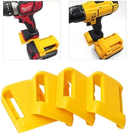 30pas Tool Holders and Battery Holder for Dewalt 20v Wall Mount Hanger Battery Drill Tool Storage Shelf for Milwaukee M18(Yellow) - Image 4