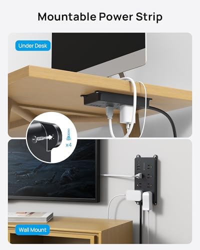 TROND Power Strip Surge Protector, 2 USB-A and 2 USB-C, ETL Listed, 1700J - Image 6