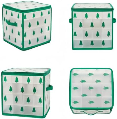 Christmas Ornament Storage Box, Christmas Tree Ornament Organizer, Hard Plastic Storage Container with Dividers, Clear Design Waterproof Case for 3" Seasons Balls - Image 7