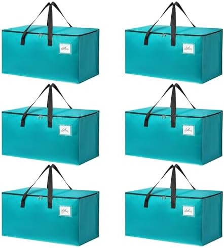 Moving Bags Heavy Duty Sky Blue – Large Packing Bags for Moving, Extra Large Storage Totes with Zippers and Handles by TIIOCTI