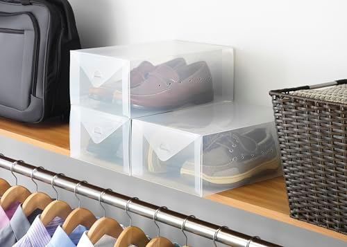 Whitmor Clear-Vue Men's Shoe Box - Heavy Duty Stackable Shoe Storage - Clear - Set of 8 by Whitmor