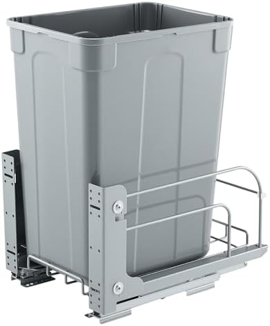 VEVOR Pullout Trash Can for Kitchen Cabinets, 35 QT Garbage Waste Recycling Bin, Under Mount Waste Container, with Heavy Duty Metal Soft Close Sliding System and Door Kit, for Sink, Under Counter by VEVOR