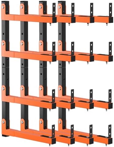 32" Lumber Storage Rack, Upgrade Folding Lumber Rack Wall Mount, Heavy Duty Adjustable Metal 8 Level Wood Storage Rack for Garage Storage Organization, 4 Packs by FANMOSSHOME