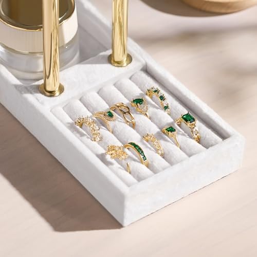 bussdis 2 Tier Bracelet Holder Display, Necklace Holder Organizer, White - Image 6