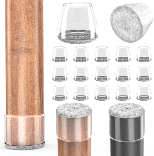 Chair Leg Protectors for Hardwood Floors,Fit: 0.9-1.15",Clear. by ComeHomeWithMe