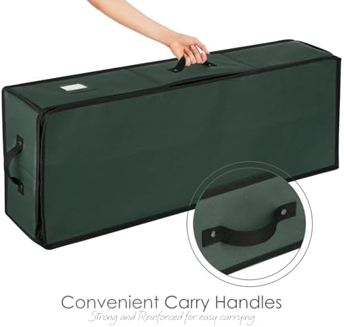 Hearth & Harbor Wrapping Paper Storage Container - Christmas Storage Bag with Interior Pockets - Gift Wrapping Organizer Storage Fits Up to 22 Rolls of 40" - Tear Proof Wrapping Paper Organizer - Image 3