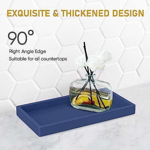 Silicone Bathroom Tray,Shatterproof Tray for Bathroom Counter（Sapphire Blue） - Image 2