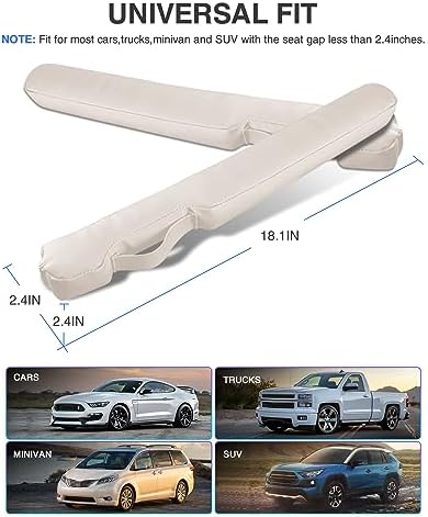 Leather Car Seat Gap Filler Universal for Car Truck SUV to Block The Gap Between Seat and Console Stop Things from Dropping 2 Packs Beige - Image 3