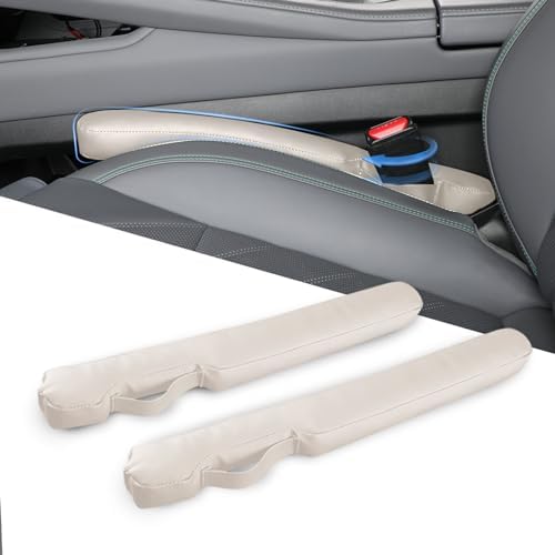 Leather Car Seat Gap Filler Universal for Car Truck SUV to Block The Gap Between Seat and Console Stop Things from Dropping 2 Packs Beige by Homaupt