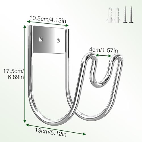 Stainless Steel Garden Hose Holder - Silver SS304 Water Hose Holder - Wall Mounted Hose Hanger Heavy Duty for Water Hose Extension Cords Vacuum Hose, Anti-Rust (1 Pack) - Image 5
