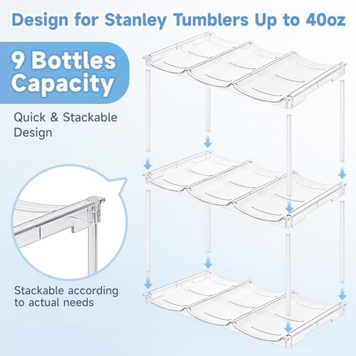 spospo Stackable Water Bottle Organizer for Stanley 40 oz Tumbler - Image 4