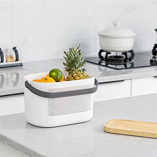 Plastic Portable Shower Caddy Basket, Storage Organizer with Handle, Grey - Image 5