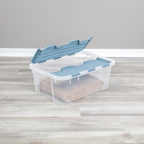 Sterilite Hinged Lid Storage Box, Plastic Container, 40 Quart, 6-Pack - Image 4