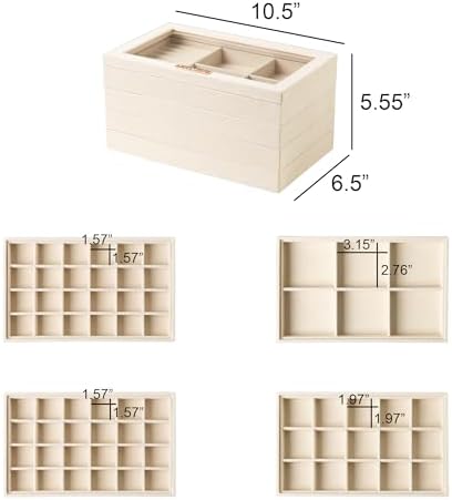 Frebeauty Stackable Jewelry Trays,Set of 4 Jewelry Organizer for Drawer - Image 3