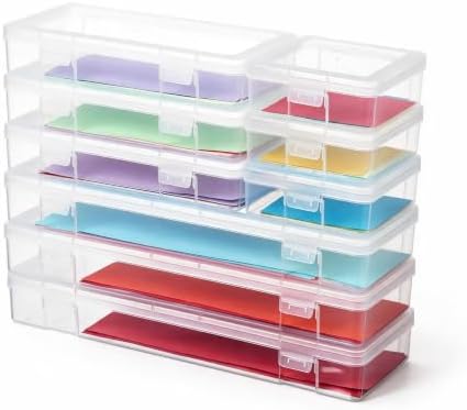 novelinks Clear Pencil Box and Small Plastic Storage Containers with Lids by novelinks