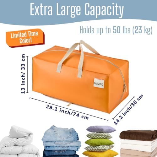 VENO 2 Pack Heavy Duty Moving Bags with Backpack Straps, Zippers & Handles, Extra Large Packing Bags for College Dorm Essentials, Moving Supplies Alternative to Cardboard Moving Boxes - Image 2