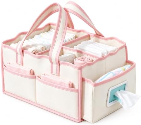 Felt Diaper Caddy Organizer with Thickened Base, Versatile Baby Caddy by BOPHILI