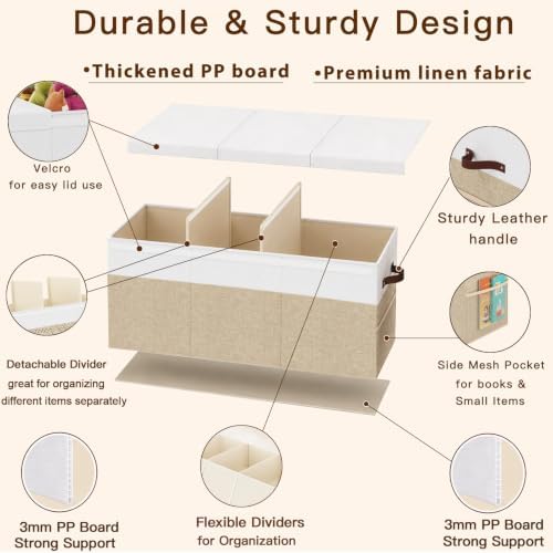 150L Extra Large Toy Storage Box with Lid for Boys Girls Nursery Playroom - Image 6