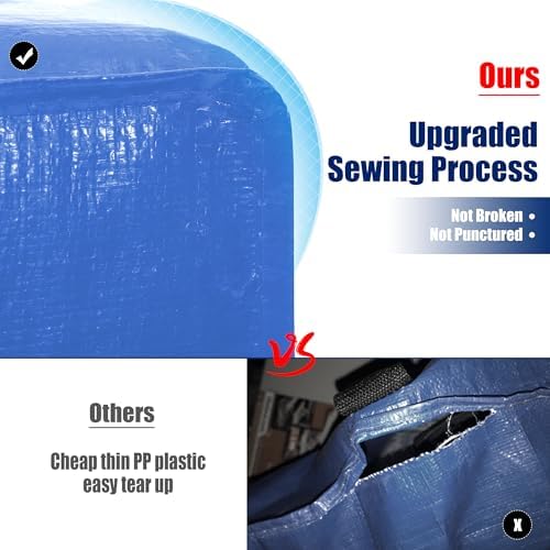 Cosy Family 4 Pack Heavy Duty Extra Large Moving Bags with Backpack Straps - Strong Handles & Zippers, Storage Totes For Space Saving, Fold Flat, Alternative to Moving Box (Set of 4, Multicolored) - Image 3