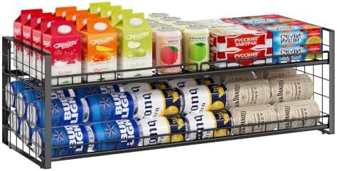 Sbanmao Extra-Long 2-Tier Stackable Can Organizer for Pantry by shengbaomaoyi