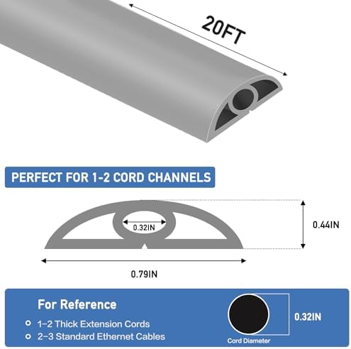 LSGCQ Floor Cord Cover Self Adhesive Cord Hider Floor Cable Management - Image 2