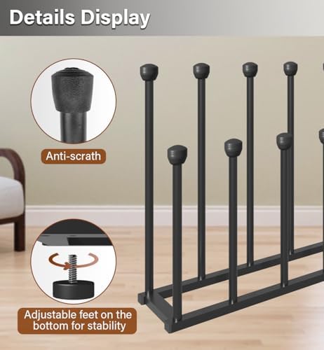 22.5 Inches Free Standing Shoe Racks, Tall Black Metal Boot Rack Organizer for 6 Pairs, Knee-High Boot Storage Shelf for Closet, Bedroom, Entryway, Hallway, Black - Image 4