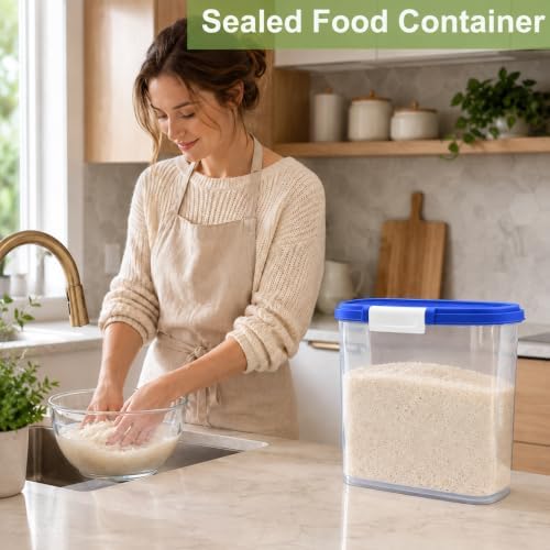 Large Rice Storage Container 15-20 Lbs, Tall Flour Container Dry Food Bin - Image 2