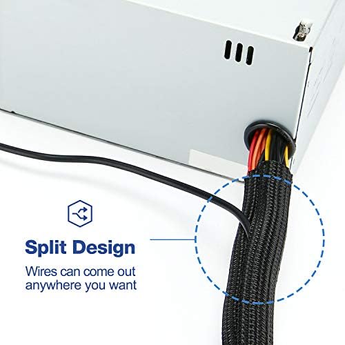 JOTO 26 Feet Cable Management Sleeve -Black - Image 3
