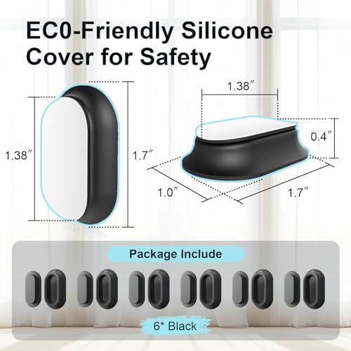 Magnetic Silicone Remote Control Holder Wall Mount for TV Fan 6 Pack Black - Image 5