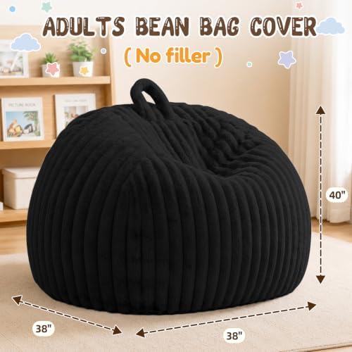 Bean Bag Cover No Filler Stuffed Animal Storage Bean Bag Chair Cover - Image 2