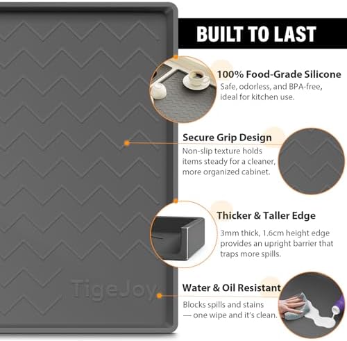 TigeJoy Under Sink Mats for Kitchen Waterproof 25" x 19", Cabinet Liner - Image 3