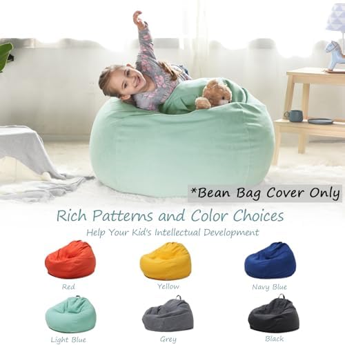 YuppieLife Stuffed Animal Storage Bean Bag Cover, 38" Canvas Toy Organizer - Image 5