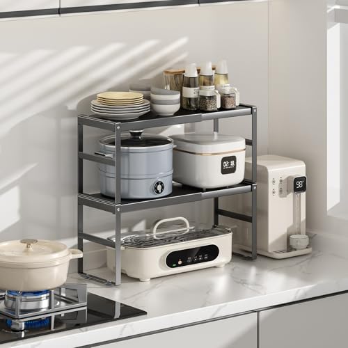 Expandable Kitchen Organizer Shelf, Cabinet Countertop Shelves - Image 5