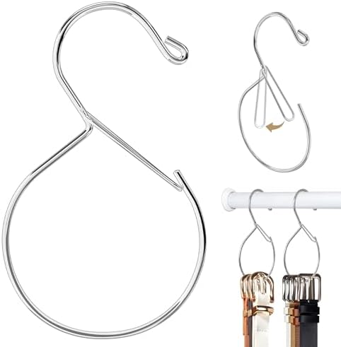 MEILIDY Metal Belt Hanger with Safety Buckle for Closet, Silver, 2 Pcs by MEILIDY