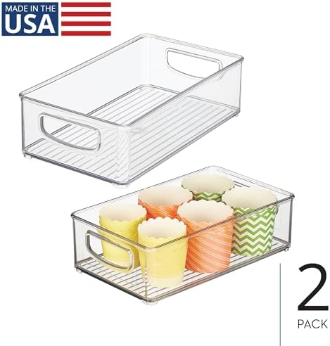 iDesign Stackable Pantry Bin with Handles, Set of 2, Clear - Image 2