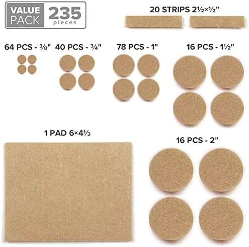 Felt Furniture Pads X-PROTECTOR 235 PCS Premium Furniture Pads - Felt Pads - Image 5