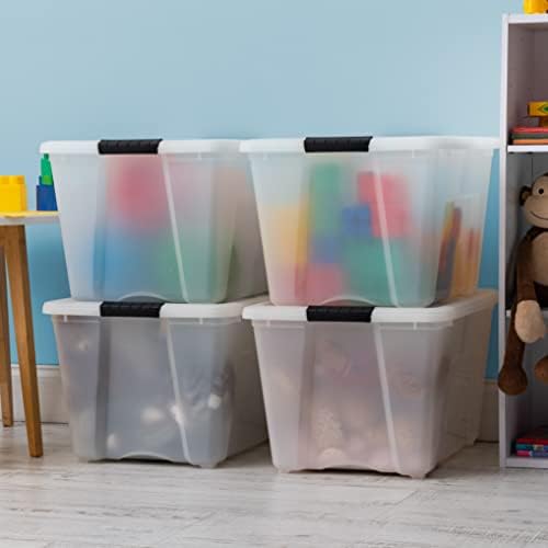 IRIS USA 4-Pack 54 Quart Storage Bins with Lids, Clear - Image 4