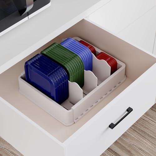 SWOMMOLY Expandable Food Container Lid Organizer for Kitchen Cabinet - Image 5