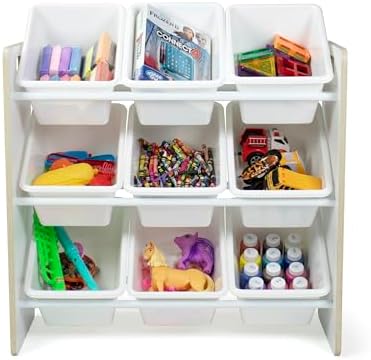 Humble Crew Kids Toy Organizer with 9 Bins, 3 Tier Storage for Playroom - Image 3