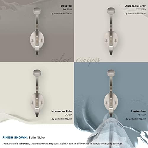 Amerock Adare Double Prong Satin Nickel Wall-Mounted Hook - Image 5