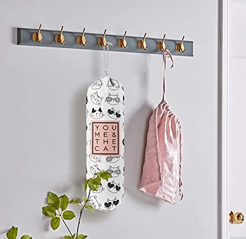Funny You Me & The Cat, Grocery Bags Holder Organizer For Shopping Bags, Wall Mount Plastic Bags Storage Container Dispensers, Gift For The Preferred Family And Friends - Image 5