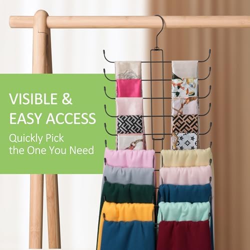 Metal Scarf Hanger, Hanging Scarf Organizer for Closet, Holds 40 Scarves - Image 5