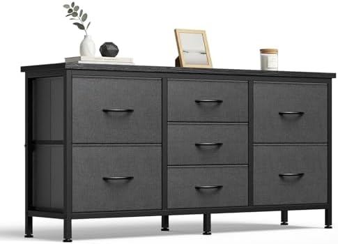 DUMOS 7 Drawer Fabric Dresser, Clothes Organizer Storage Tower for Bedroom by DumosLifestyle