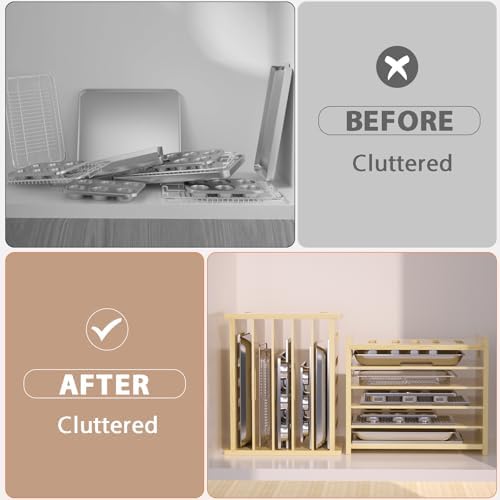 6 Tier Wooden Tray Dividers for Cabinets - Image 4