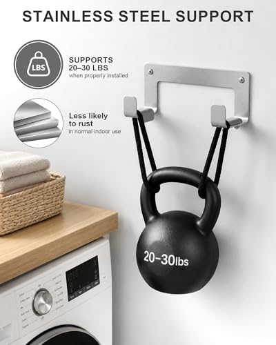 2 Pack Iron Board Hooks for Wall, Stainless Steel, Silver - Image 3