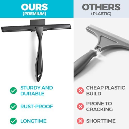ALFLOD 2pcs Shower Squeegee for Glass Doors with Adhesive Hanging Hook Set - Image 3