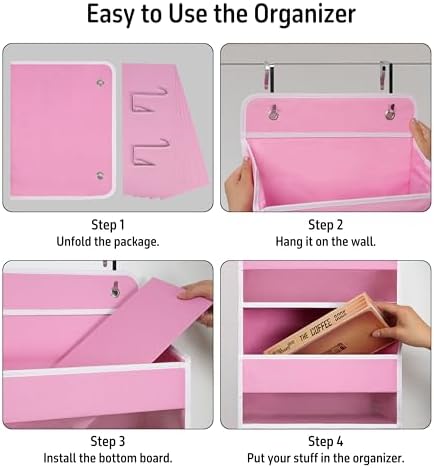 TYMENSH Over the Door Organizer for Bedroom Bathroom Pantry, 5 Shelf Pink - Image 5