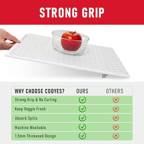Cooyes Refrigerator Liners 17.7" x 360", Absorbent Strong Grip Fridge Mats Machine Washable, Non-Adhesive Refrigerator Shelf Liner for Fridge Bins & Kitchen Cabinets, Gray - Image 5